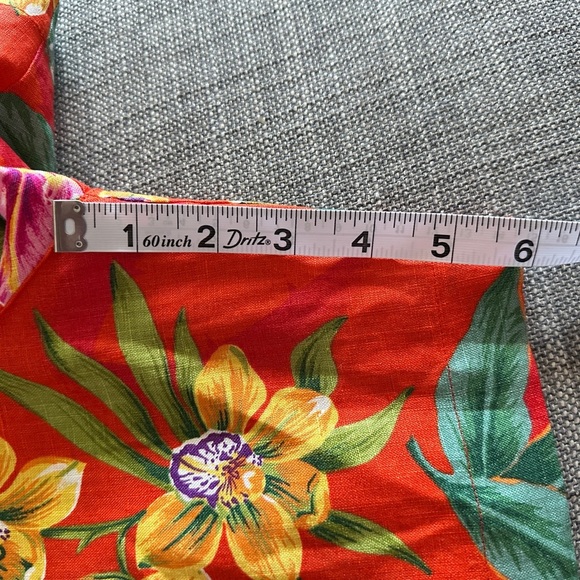 VINTAGE 100% linen Lauren Ralph Lauren Floral Red Women's Shorts - Picture 11 of 13